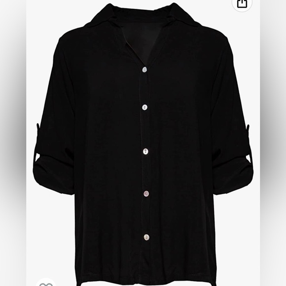 Made in Italy Black Button up Shirt - Picture 3 of 4